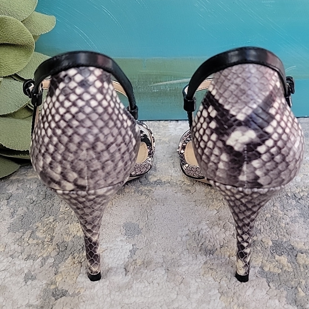 Michael Michael Kors Snakeskin 3" Leather Sandal - Picture 8 of 11